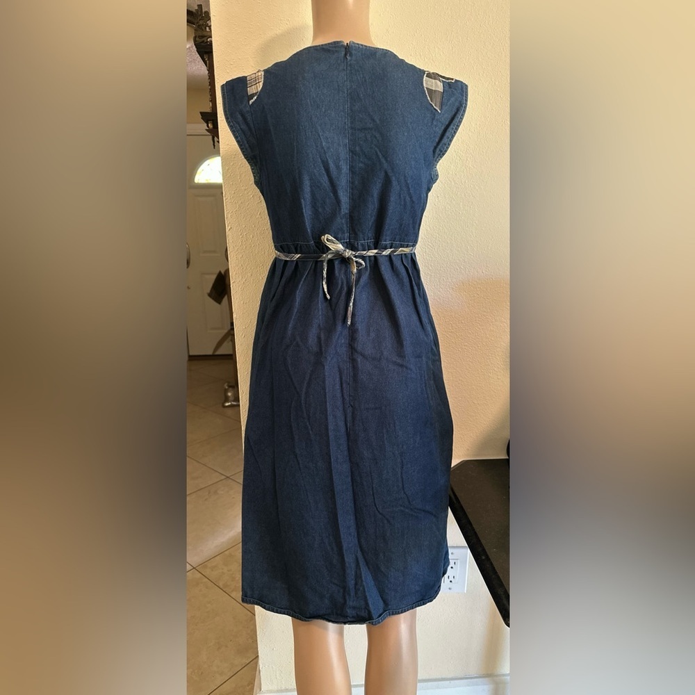 Vintage ANNA SUI VINTAGE Denim Applique Patchwork Dress- Archival - Picture 4 of 12